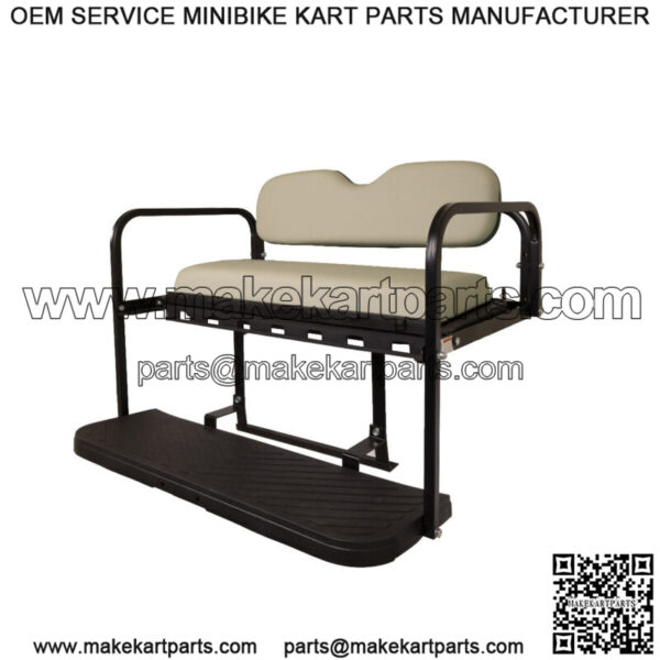MACH3 Rear Flip Seat for Yamaha Drive2 Golf Carts 2017 & Up - Stone Gray - Image 2