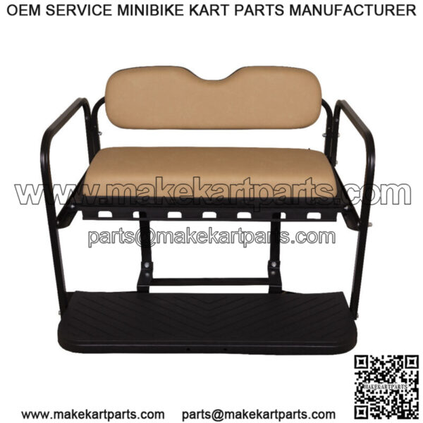 MACH3 Rear Flip Seat for EZGO TXT Golf Carts 1994.5 & Up - Tan Cushions - Image 3