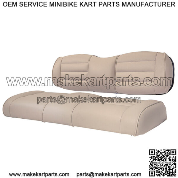 Premium Vinyl Seat Cushions for Mach3 Golf Cart Rear Seat - Light Beige - Image 2