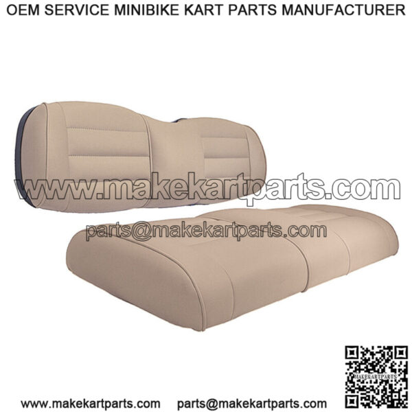 Premium Vinyl Seat Cushions for Mach3 Golf Cart Rear Seat - Light Beige - Image 3