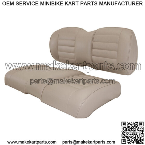 Premium Vinyl Front Seat Cushions for EZGO S6/L6 Express Golf Cart - Mushroom - Image 2