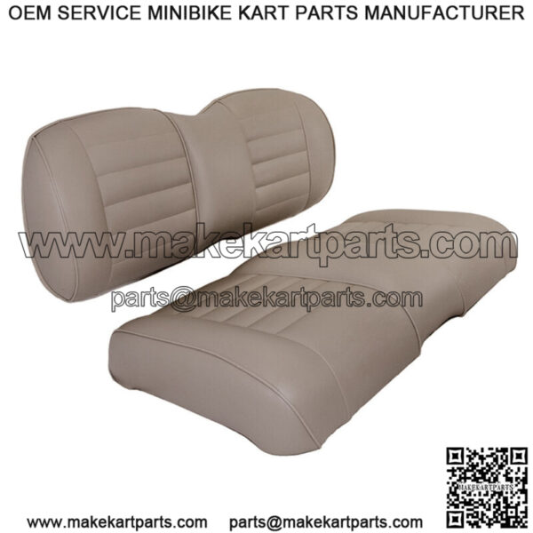 Premium Vinyl Front Seat Cushions for EZGO S6/L6 Express Golf Cart - Mushroom - Image 3