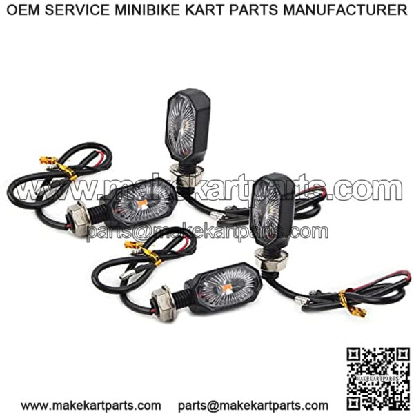 Motorcycle Universal LED Turn Signals Mini Blinkers Indicator Running Amber Light Lamp Black Lens For Most Motorcycle, Dirt Bike, Street Bike, Dual Sport, 4Pcs - Image 3