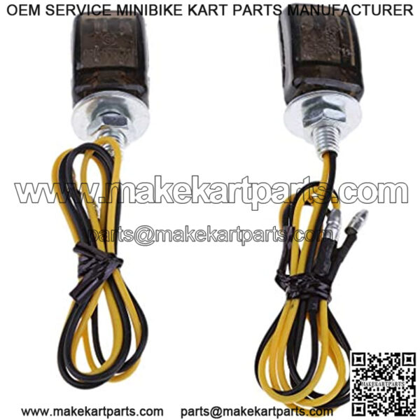 2Pcs Universal LED Black Mini Tiny Small Indicators Turn Signals Motorcycle Motor Bike for