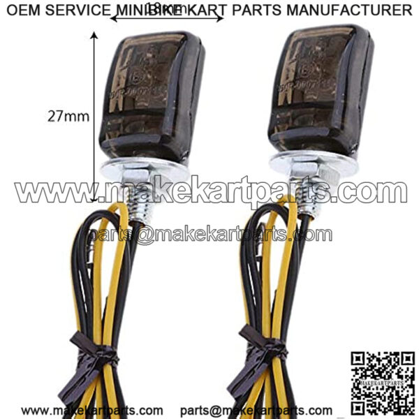 2Pcs Universal LED Black Mini Tiny Small Indicators Turn Signals Motorcycle Motor Bike for - Image 3