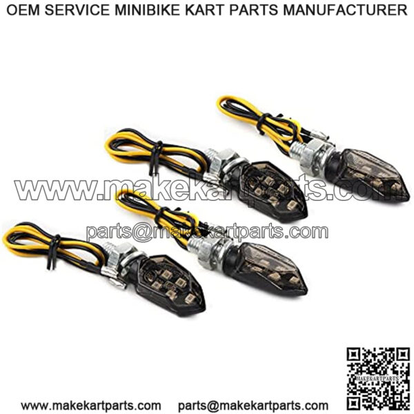 4 Pcs Motorcycle Mini Turn Signal Lights 5 LED Indicators Blinker 12V Amber Light Lamp Universal for Motorcycles, Dirt Bike, Street Bike, Motocross, Scooters, E-Bikes, Dual Sport - Image 2