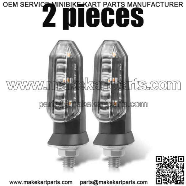 Clear LED Motorcycle Blinker Indicator Turn Signal Light Amber For Honda Suzuki - Image 2