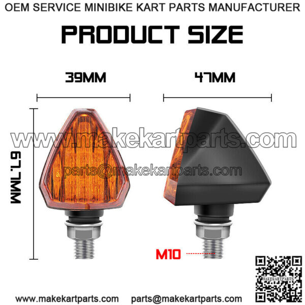 Motorcycle Triangle LED Turn Signal Light Blinker Indicator For Dirt Bike Yamaha - Image 4