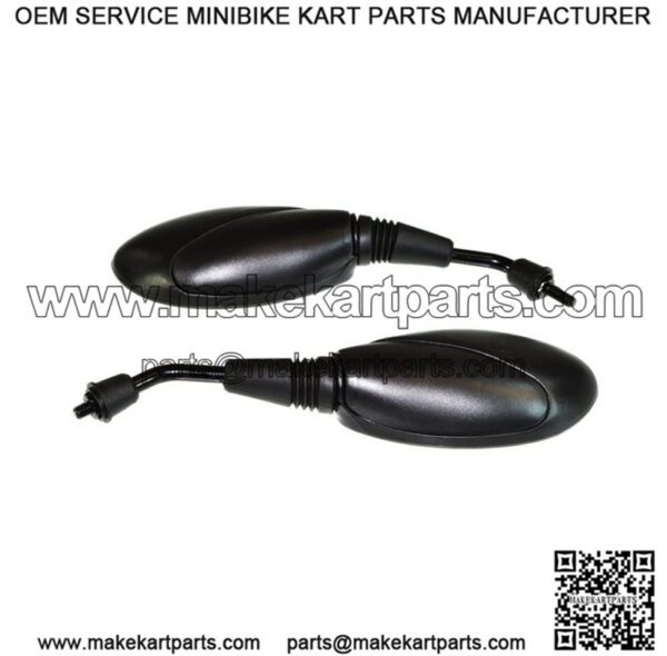 Left and Right Black Scooter Mirror Set with 8 mm Threads
