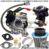 139QMB Carburetor for GY6 50CC 49CC 4 Stroke Scooter Taotao Engine 18mm Carb + Intake Manifold Air Filter - 50cc Carb, 50 CC Scooter Carburetor, 49cc Moped Parts 50cc Scooter Carburetor