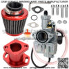 Carburetor Carb Performance Intake Pipe Mainfold 38mm Air Filter Kit Adapt for Freight 212cc GX200 6.5hp Engine 196cc CT200U KT196 Moto Mini Bike Race Go Kart