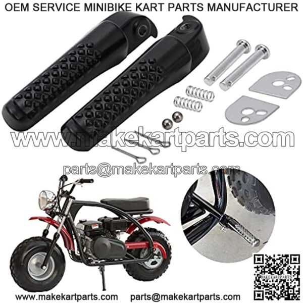 Mini Bike Foot Pegs Footrest Bracket Set Aluminium Alloy For CT200U CT200U-EX BT200X CT100U Trail 100cc 212cc 196cc 3.0hp 6.5hp Mini Bike Black