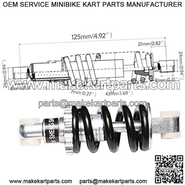 125mm Rear Shock Absorber Suspension 750LBS for E-Bike ATV Scooter Go Kart Bike EA1 EA2 - Image 4