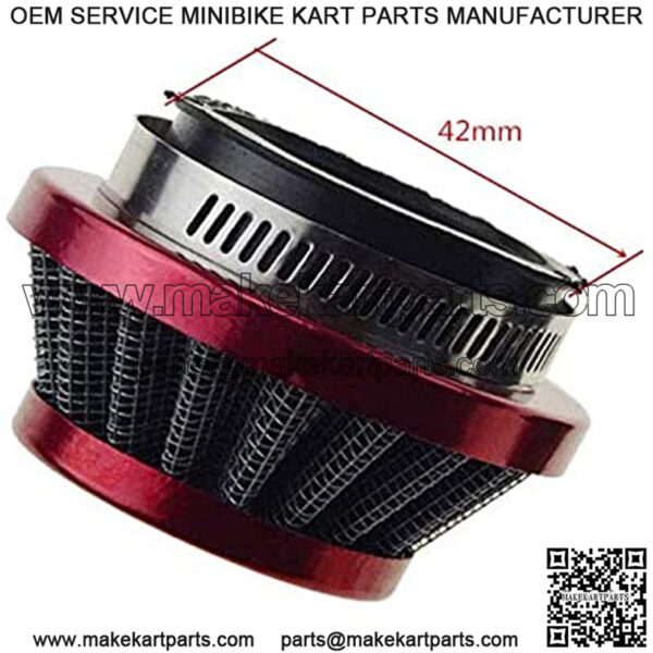 42mm 43mm 44mm Air Filter Cleaner Replacement for 2 Stroke 33cc 43cc 47cc 49cc 50cc Mini Pocket Bike ATV 4 Wheeler Quad Go Kart Pit Dirt Bike Red - Image 2