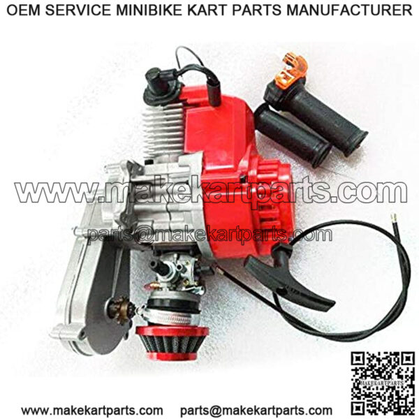 49CC 2-Stroke Engine&Transfer Motor Gear Box Air Filter Mini Pocket Dirt Bike ATV/Scooter Pull Start w/ T8F 14t Gear Box USA STOCK - Image 4