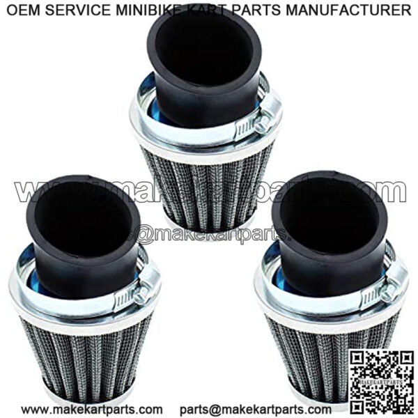 3PCS 1.65inch 41mm 42mm 43mm Air Filter Cleaner 45 Degree Angled Compatible for 125cc-150cc 200cc 250cc Motorcycle ATV Quad Scooter Go Kart Moped Dirt Pocket Mini Super Bike GY6 PZ24 PZ30 CG