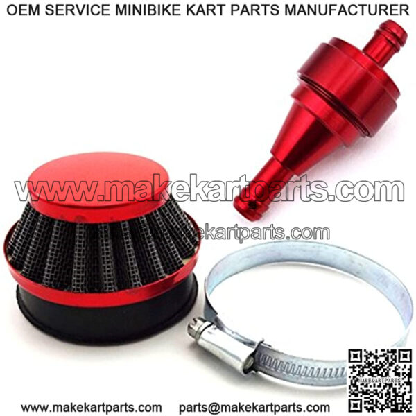 Racing 60mm Air Filter Cleaner + Red CNC Aluminum Fuel Filter For Pocket Bike Mini Moto Dirt Kids ATV Quad Gas Motorized Bicycle Push Bike - Image 2