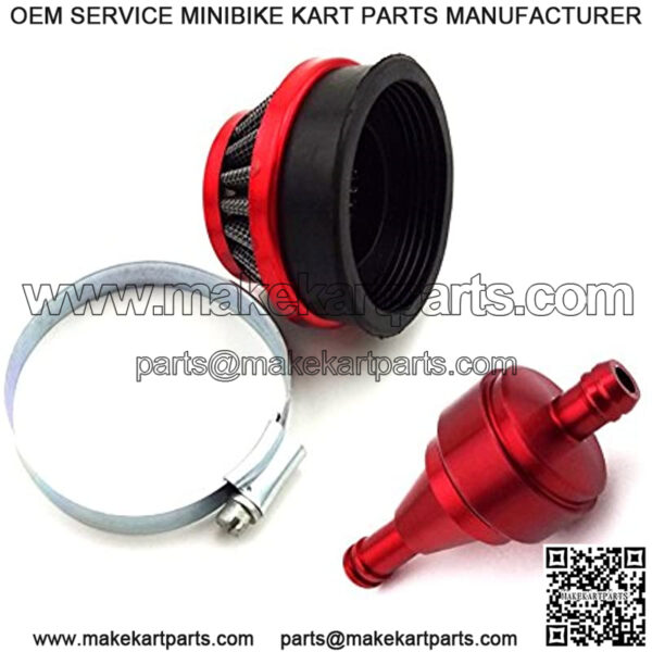 Racing 60mm Air Filter Cleaner + Red CNC Aluminum Fuel Filter For Pocket Bike Mini Moto Dirt Kids ATV Quad Gas Motorized Bicycle Push Bike - Image 3
