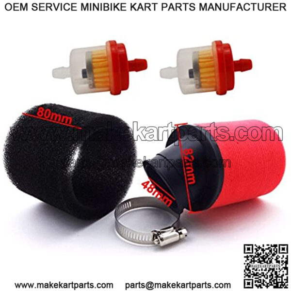 Motorcycle Racing 48mm Bent Foam Air Filter + Fuel Cleaner Filter For Pit Pro Dirt Trail Motor Bike GY6 Moped Scooter ATV Quad Motocross - Image 3