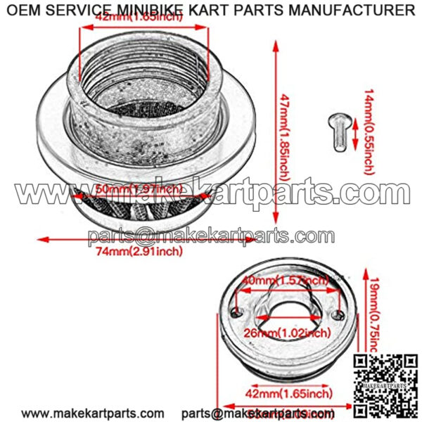 44mm 42mm 43mm Air filter Cleaner Stack Fuel filter for 47cc 49cc Mini ATV Quad Dirt Pocket Bike Cag MAT1 MAT2 FS529 FS509 Mini Moto Pit Dirt Bike Moped Scooter Motocross Parts Golden - Image 4