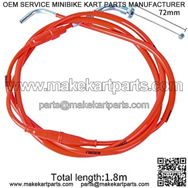 High Performance Motorcycle Throttle Cable Adjustable GY6 Scooter Throttle Cable Flat Slide Carburetor Throttle Cable Red 185CM Fit Yamaha TaoTao Kymco SYM GY6 Scooter 125 150 Moped (red) - Image 2