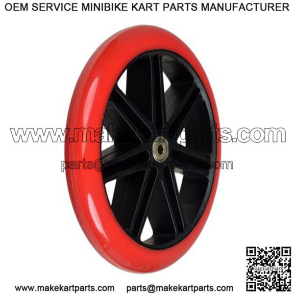 200 mm Red & Black Caster & Kick Scooter Wheel with Bearings