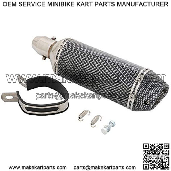 Universal 1.5-2" Inlet Slip On Exhaust With Removable DB Killer - Street Bike Motorcycle Scooter - Carbon Fiber Color