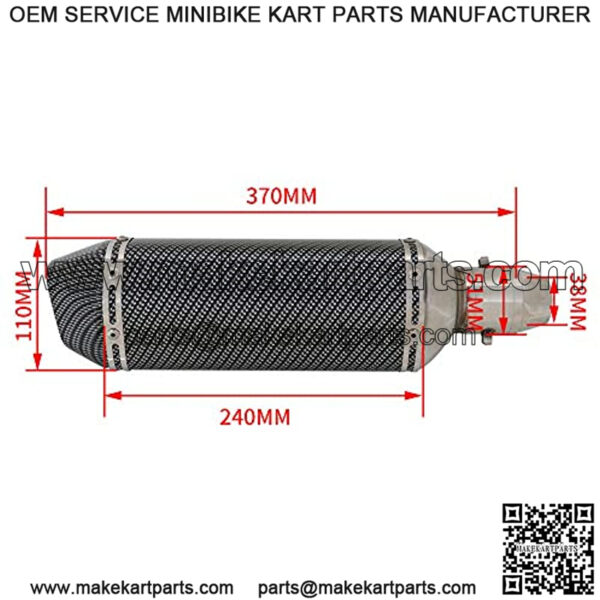 Universal 1.5-2" Inlet Slip On Exhaust With Removable DB Killer - Street Bike Motorcycle Scooter - Carbon Fiber Color - Image 2