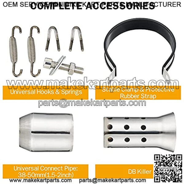 Motorcycle Universal Exhaust Slip on Silencers & Mufflers Compatible with Grom ATV Dirt Bike Street Bike Scooter Exhaust Pipe Diameter 38mm to 51mm - Image 5