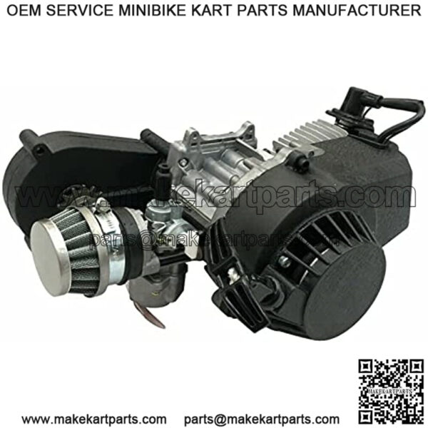 49cc 2 Stroke Mini Engine Motor Kit, Single Cylinder Air-Cooled Bicycle Motor Kit, Pull Start Engine Motor Kit for ATV Pocket Mini Quad Bike Scooter, (T8F Chain & 14 Teeth Sprocket) - Image 3