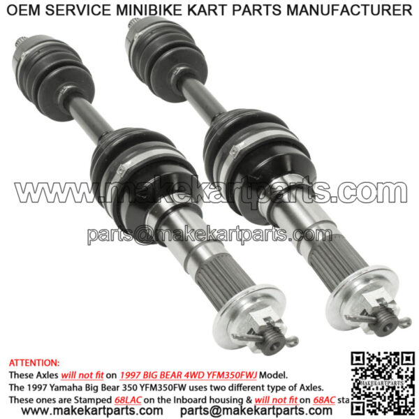 Front Right And Left CV Joint Axle for Yamaha Big Bear 350 YFM350FW 4X4 1997-99