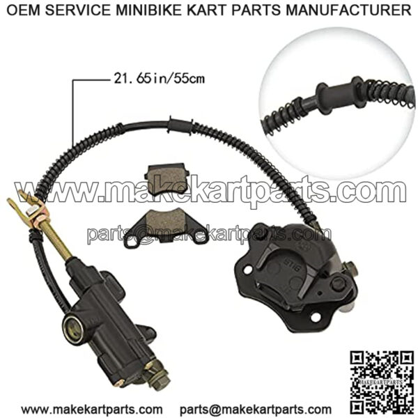 Rear Brake Master Cylinder Caliper Assembly for 50cc 70cc 90cc 110cc 125cc Chinese ATV Quad Scooter Foot Rear Brake assembly Compatible with TaoTao Motorsports 4 Wheeler ATV Quad Scooter - Image 3