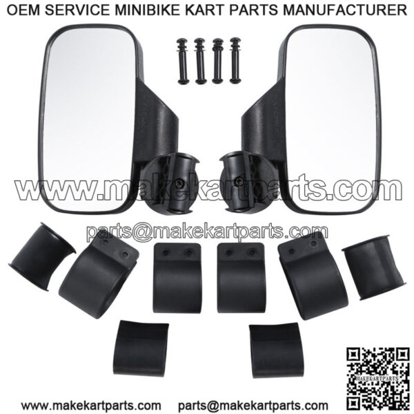 ATV UTV Rear Mirror Side Mirror Fit 1.75"-2" Roll Bar fit for Polaris Ranger RZR (For: John Deere Gator CS) - Image 2