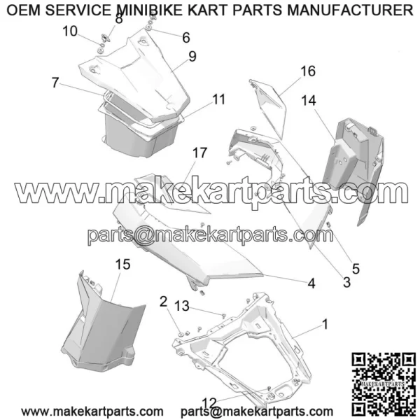 Polaris Center Hood, White Lightning,  OEM Part 5454554-599(For: Polaris) - Image 2