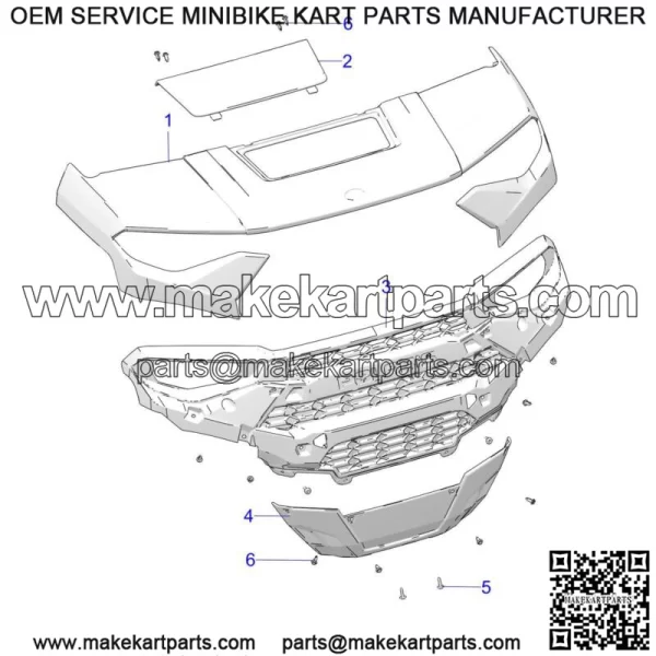 Polaris Center Hood, Gloss Black,  OEM Part 5454492-070(For: Polaris) - Image 2