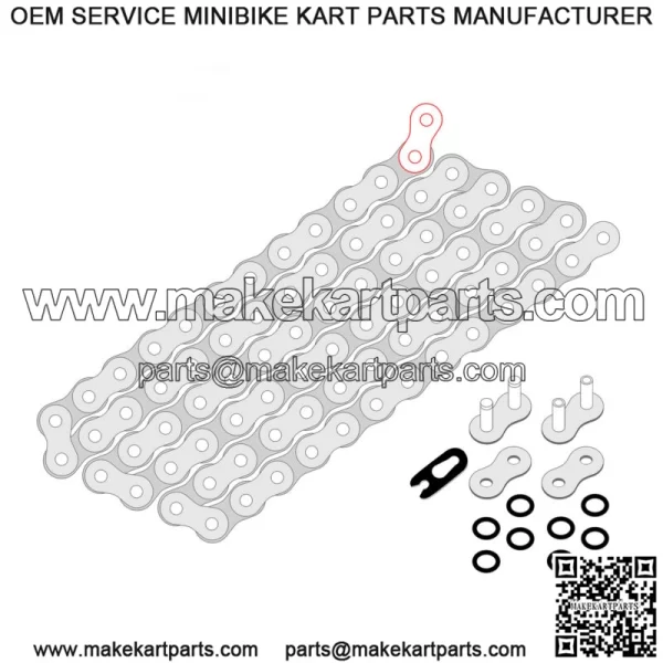 520 X 120 Links Motorcycle Atv Golden O-Ring Drive Chain 520-Pitch 120-Links - Image 2
