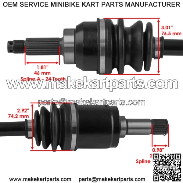 Front Left & Right Axles for Honda Pioneer 500 44350-HL5-A41 / 44250-HL5-A41 - Image 5