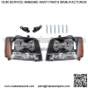 For 2007-14 Avalanche/Suburban/Tahoe Headlights Amber Corner Black Housing RH+LH