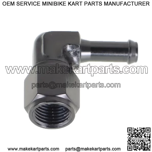 90 Degree 6AN Female To 5/16" 3/8"  Aluminum Swivel Hose Barb Fitting Adapter - Image 2