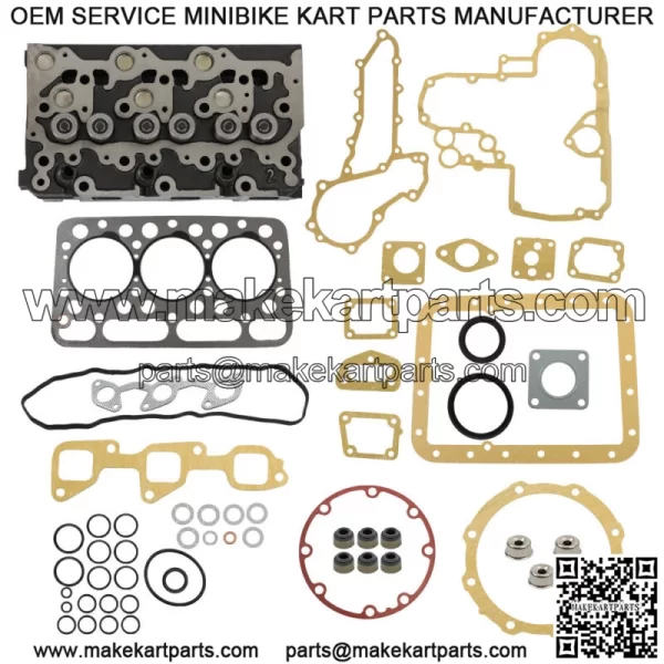 Complete Cylinder Head & Gasket Kit For Kubota D1503 Tractor L2900 L3000 L3010 - Image 3