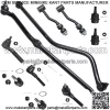 11pc Front Suspension Kit for 1991-2001 Jeep Cherokee, 1991-1992 Comanche, 3 Outer & Inner Tie Rod Ends 2 Sway Bars 4 Ball Joints 2 Drag Links Replacement