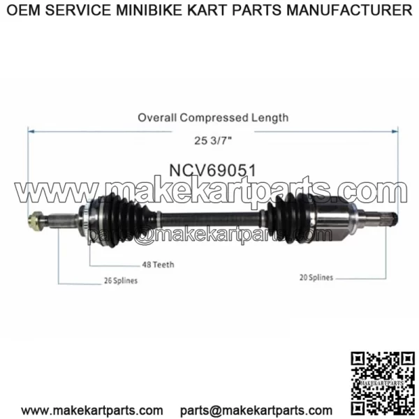Front Pair CV Axle Joint Shaft for 2009-2018 Toyota Corolla S LE XLE Sedan 1.8L (For: Toyota) - Image 2