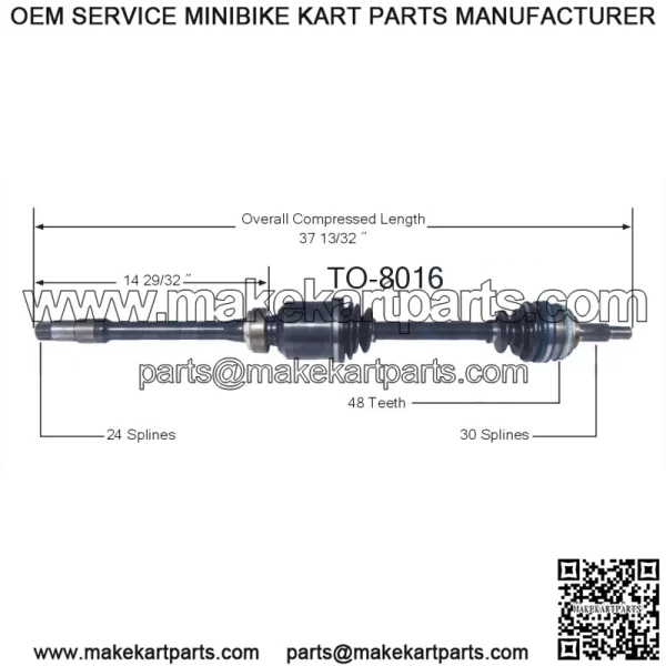 Front Pass Right CV Axle Shaft TO-8016 For Toyota Avalon Camry Solara (For: Toyota)