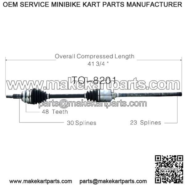 Front Passenger Right CV Axle Shaft TO-8201 (For: Toyota)