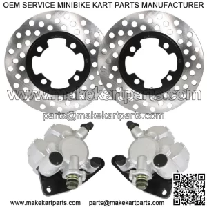 Front Brake Calipers +Brake Rotors For 2007-2012 Yamaha Grizzly 350 YFM350G NEW