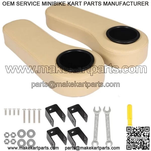 Golf Cart Armrest with Cup Holder Fits For EZGO Club Car Yamaha Black/Beige/Gray - Image 3
