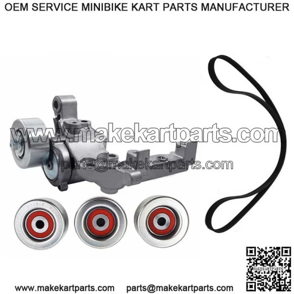 For 2005-2015 Toyota Tacoma 4Runner Belt Tensioner & 3 Pulley+ Drive Belt Kit - Image 4