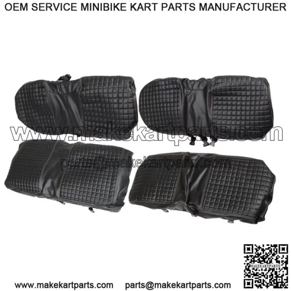 Black 4PCS Golf Carts Front And Rear Seat Covers For EZGO Medalist TXT 1994-2013