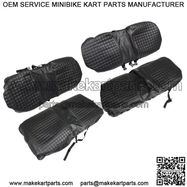 Black 4PCS Golf Carts Front And Rear Seat Covers For EZGO Medalist TXT 1994-2013 - Image 2