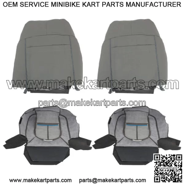 Front Pair Seat Cover For 2011-2015 2016 Ford F250 F350 F450 F550 Lariat Gray - Image 5